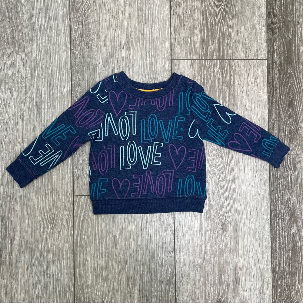 CAT AND JACK FLEECE CREWNECK SWEATSHIRT BLUE 12MO